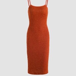 Elegant Orange Sleeveless Dress